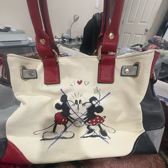 Disney Mickey Mouse And Minnie Mouse Love Story Handbag - Picture 1 of 7